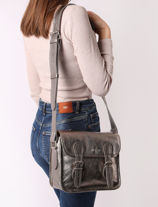 Cross Body Tas La Sacoche Leder Paul marius Zilver vintage S-vue-porte