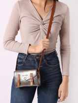 Cross Body Tas Mini Indispensable Leder Paul marius Grijs vintage MINI-vue-porte