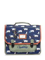 Boekentas 2 Compartimenten Cameleon Blauw retro PBRECA35