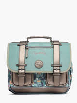 Boekentas 2 Compartimenten Cameleon Groen vintage fantasy PBVGCA35