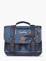 Boekentas 2 Compartimenten Cameleon Blauw vintage fantasy PBVGCA35