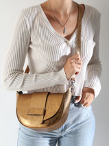 Cross Body Tas Nine Leder Milano Goud nine NI24065-vue-porte