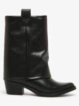 Santiago Laarzen Uit Leder We do Zwart women CO99905