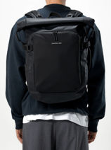 Rugzak 1 Compartiment Met 16" Laptopvak Lisbon Kapten and son Zwart backpack LISBON-vue-porte