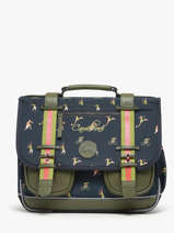 Boekentas 2 Compartimenten Cameleon Groen vintage urban PBVBCA35