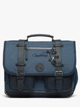 Boekentas 2 Compartimenten Cameleon Blauw vintage color CA38