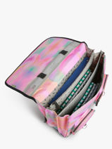 Boekentas Kinderen 3 Compartimenten Cameleon Roze vintage fantasy CA41-vue-porte