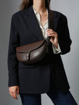 Cross Body Tas M Oxer Leder Etrier Bruin oxer EOXE065M-vue-porte