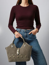 Handtassen Velvet Studs Milano Bruin velvet studs VS25092-vue-porte