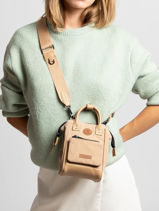 Cross Body Tas Nano Bag 1 Compartiment Cabaia Beige adventurer NANOBAG-vue-porte