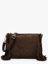 Cross Body Tas Velvet Leder Milano Bruin velvet VE25113