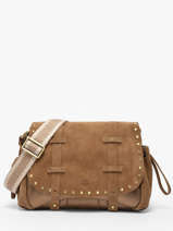 Cross Body Tas Vintage Leder Mila louise Bruin vintage 3861XVC