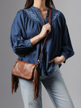 Cross Body Tas Dakota Leder Basilic pepper Bruin dakota BDAK43-vue-porte