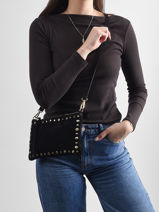 Cross Body Tas Velvet Leder Milano Zwart velvet VE24111O-vue-porte