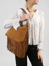 Schoudertas Jess Leder Vanessa bruno Bruin jess 32V40916-vue-porte