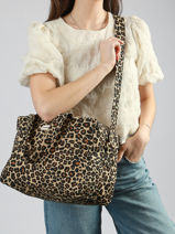 Handtas Sauval Forever Wild Gerecycleerd Katoen Rivedroite Bruin forever wild SAUVAFOR-vue-porte