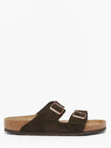 Slippers Uit Leder Birkenstock Bruin men 951311
