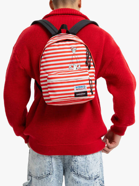 Rugzak Eastpak Rood where is wally K043WAL ander zicht 1