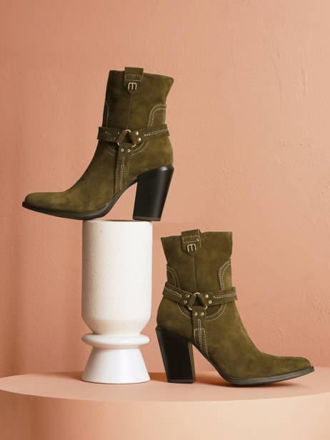 Santiago Laarzen Met Hak Uit Leder Mjus Groen accessoires T76202
