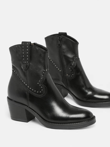 Boots Met Hak Uit Leder Mjus Zwart accessoires T82203 ander zicht 3