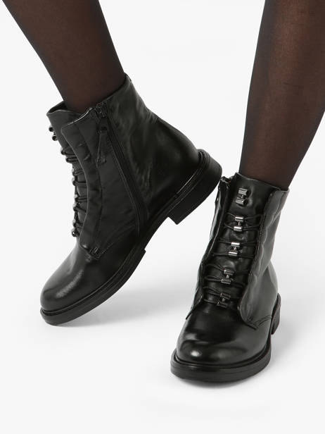 Enkellaarsjes Uit Leder Mjus Zwart accessoires T81205 ander zicht 2