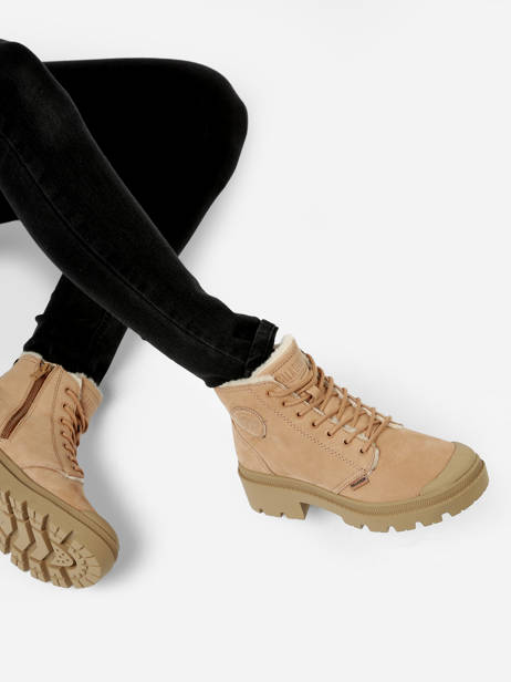 Enkellaarsjes Pallabase Nbk Uit Leder Palladium Beige accessoires 98867223 ander zicht 2