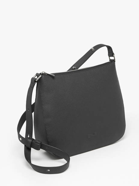 Schoudertas Lou Leder Nathan baume Zwart egee 5 ander zicht 2