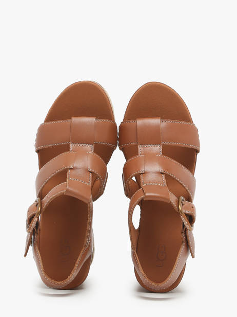 Sandalen Met Sleehak Uit Leder Ugg Bruin accessoires 1152667 ander zicht 3