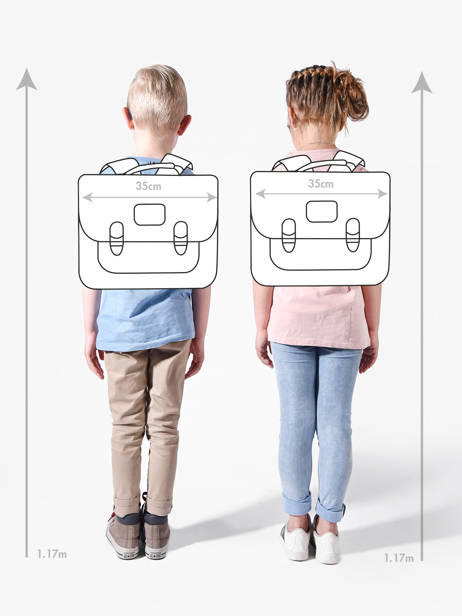 Boekentas RÃ©tro 2 Compartimenten Cameleon Veelkleurig retro CA35 ander zicht 1