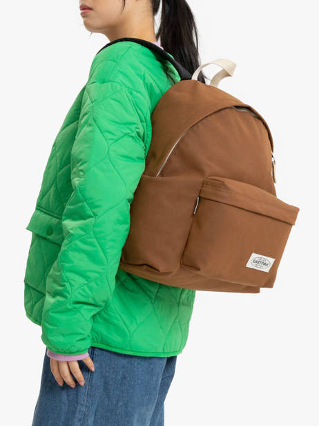 Rugzak 1 Compartiment Eastpak Bruin upgrained K620UPG ander zicht 1