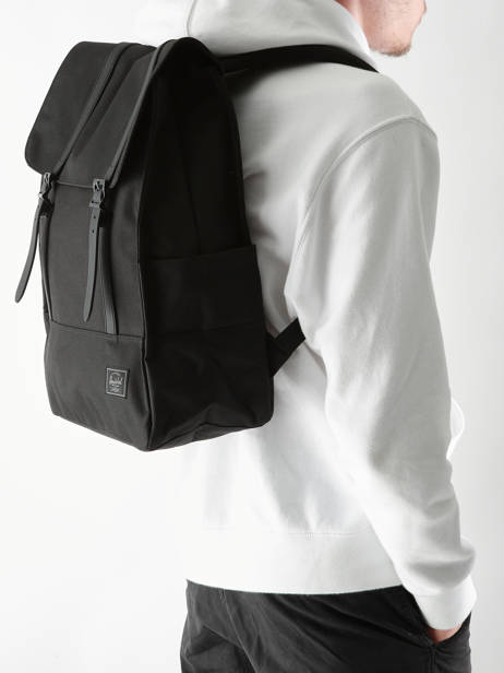 Rugzak 1 Compartiment Herschel Zwart classics 11404 ander zicht 1