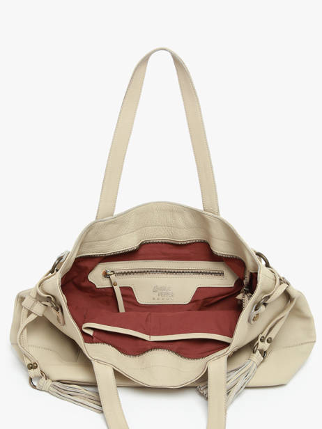 Schoudertas Cow Leder Basilic pepper Beige cow 756385 ander zicht 3