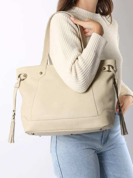 Schoudertas Cow Leder Basilic pepper Beige cow 756385 ander zicht 1