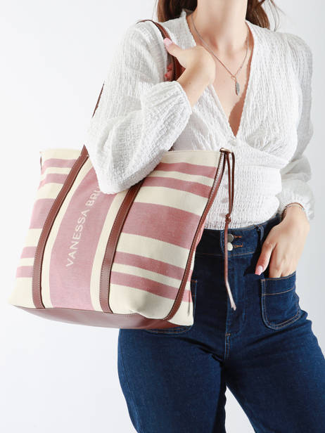 Handtas Cabas Katoen Vanessa bruno Roze cabas 3V40374 ander zicht 1