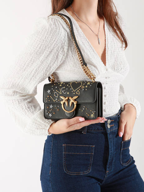 Cross Body Tas Love Bag Icon Leder Pinko Zwart love bag icon A1YW ander zicht 1