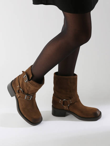 Laarzen Uit Leder We do Bruin women CO99895 ander zicht 1
