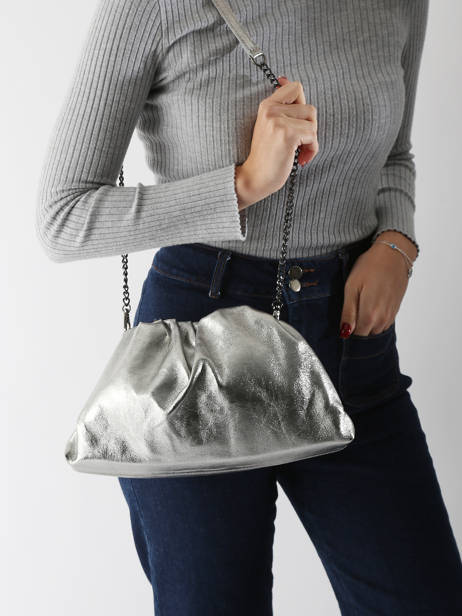 Cross Body Tas Nine Leder Milano Zilver nine NI23112 ander zicht 1