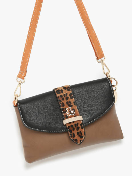 Cross Body Tas Leopard Lulu castagnette Zwart leopard SORRY ander zicht 2