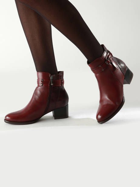 Enkellaarsjes Uit Leder Tamaris Rood accessoires 43 ander zicht 1