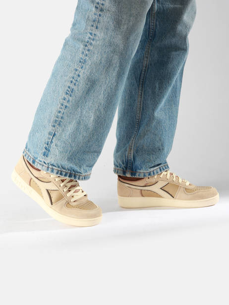 Mediumhoge Magic Sneakers Uit Leder Diadora Beige unisex 1178563 ander zicht 1