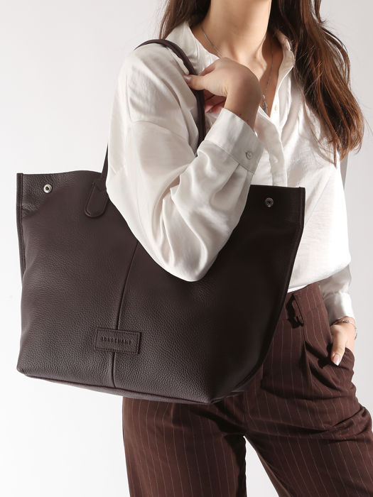 Longchamp Essential cuir Schoudertas Violet