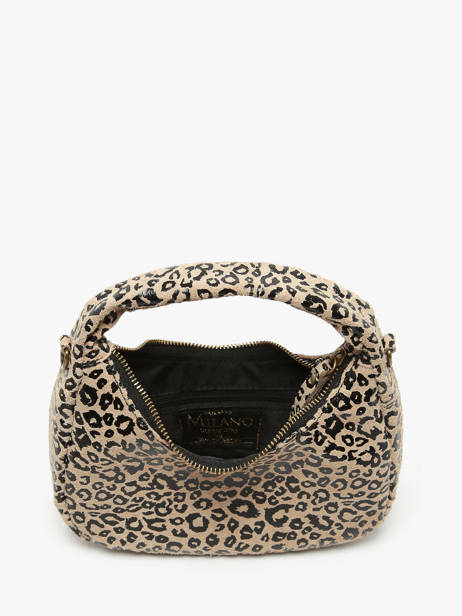 Cross Body Tas Velvet Leopardo Leder Milano Beige velvet leopardo VL24113 ander zicht 3