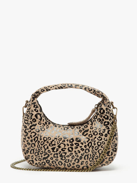 Cross Body Tas Velvet Leopardo Leder Milano Beige velvet leopardo VL24113 ander zicht 4