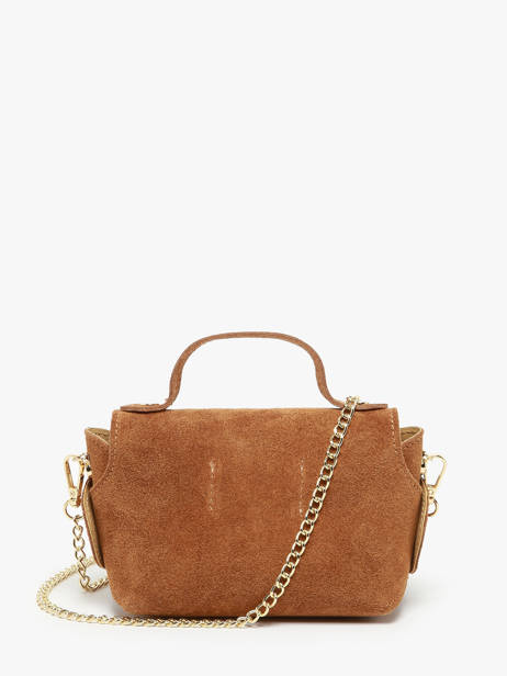 Cross Body Tas Velvet Leder Milano Bruin velvet VE24117 ander zicht 4