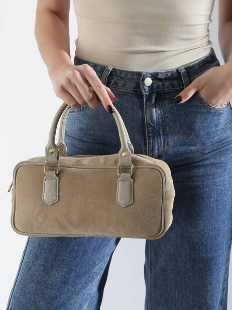 Handtas Velvet Caviar Leder Milano Beige velvet caviar VC24112 ander zicht 1