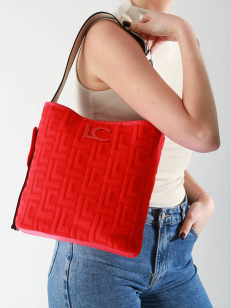 Schoudertas Logo Lola casademunt Rood logo 42 ander zicht 1