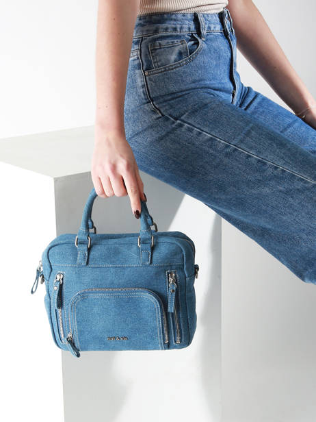 Cross Body Tas Denim Katoen Nat et nin Blauw denim DE ander zicht 1