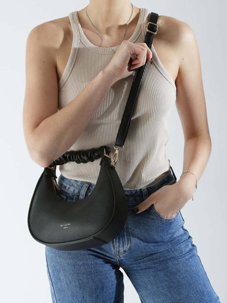 Cross Body Tas Grained Miniprix Zwart grained A9108 ander zicht 1