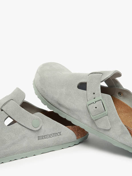 Slippers Boston Uit Leder Birkenstock Groen women 1029214 ander zicht 2