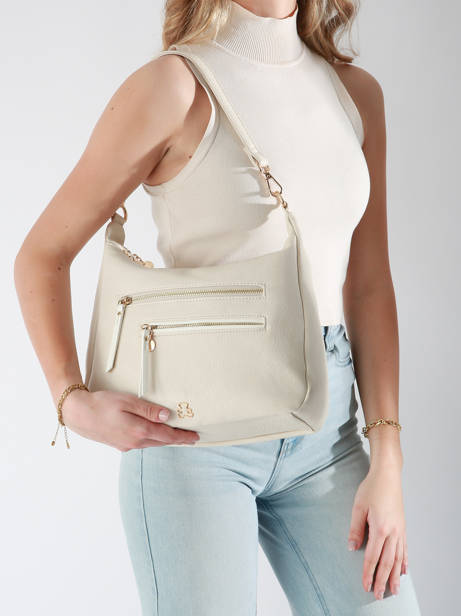 Schoudertas Zip Lulu castagnette Beige zip VICTOR ander zicht 1
